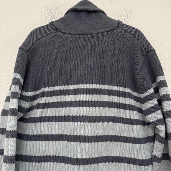 Gant by Michael Bastian Blue Nautical Stripe Shawl Collar Cardigan Sweater Large - Picture 10 of 15